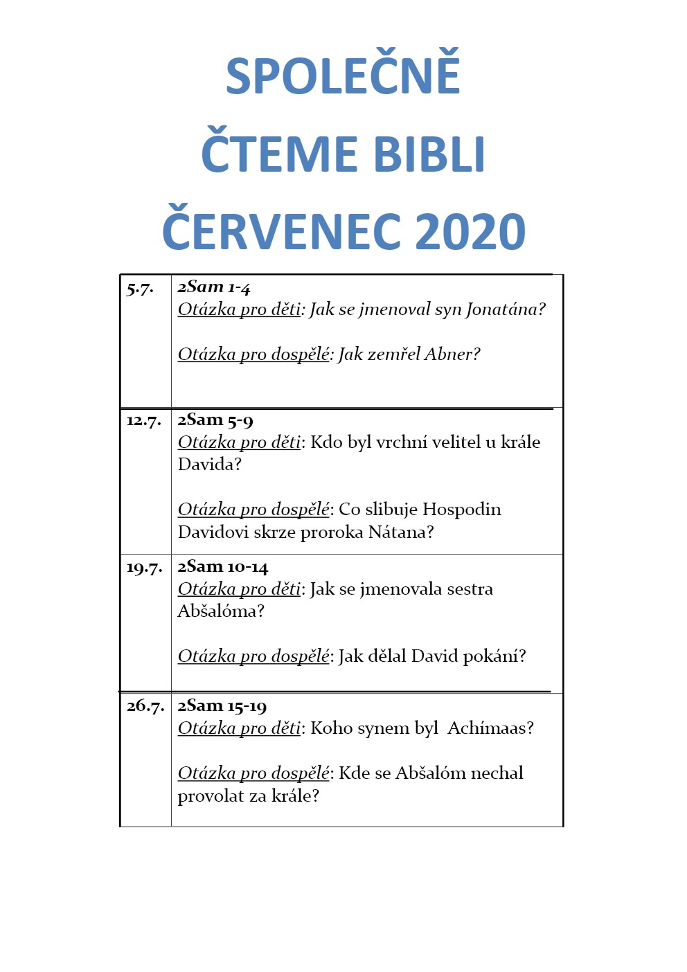 SPOLEČNĚ ČTEME BIBLI - ČERVENEC-1